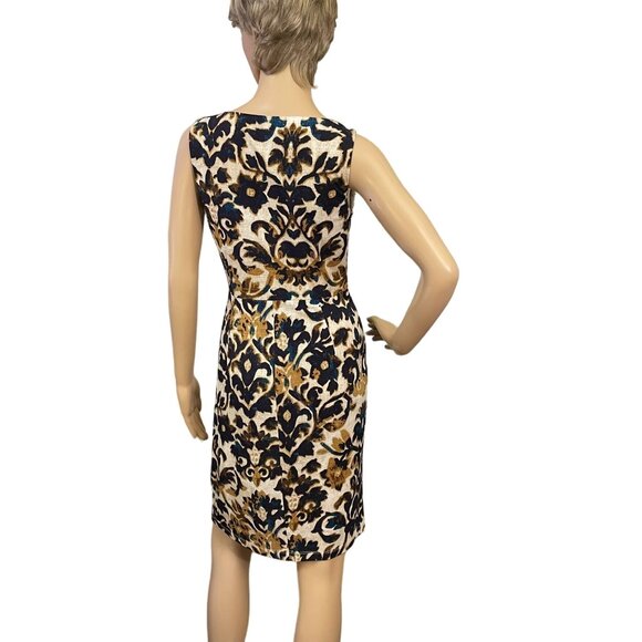 Muse Faux Wrap Front Twist Dress Womens Sz 4 Dress w/Stretch Knee Length Paisley - Picture 10 of 11